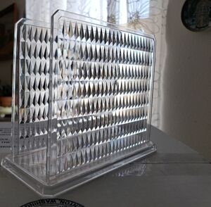 Arrow Vintage clear plastic napkin holder 60s 70s